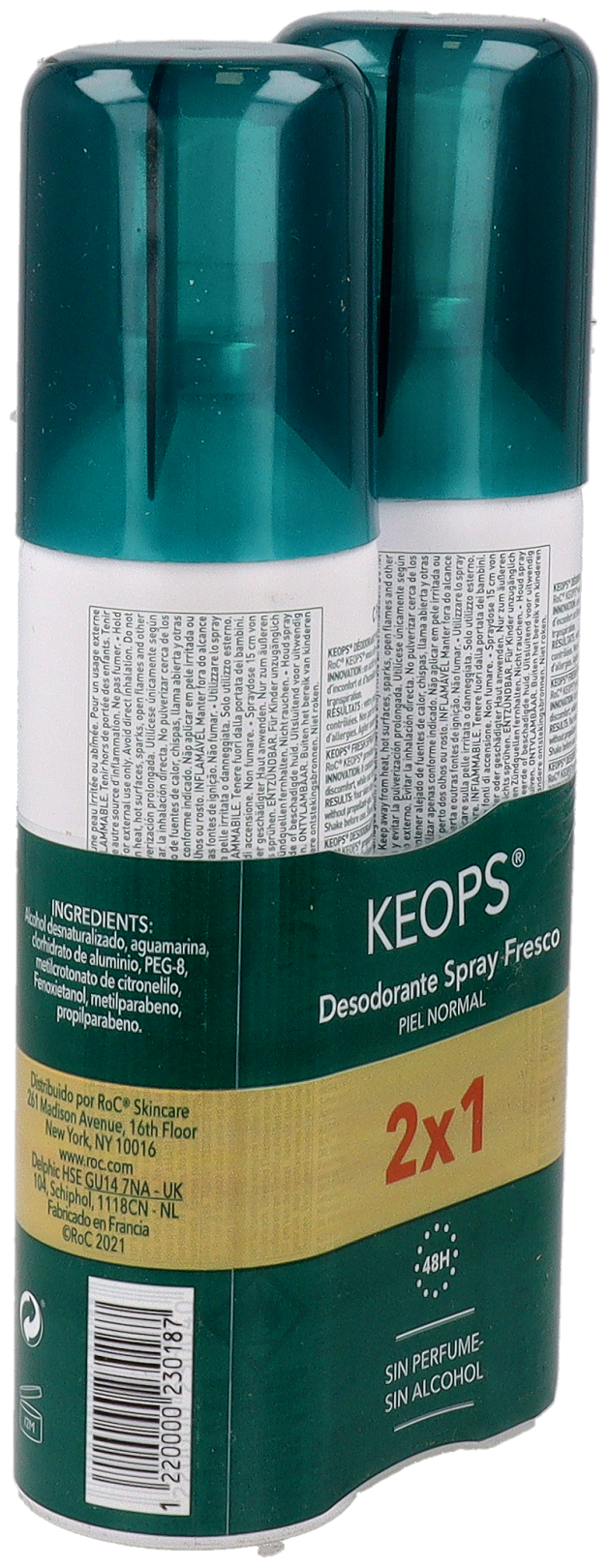 RoC Keops Deodorant Spray Fresco – Σετ 2 τεμαχίων ×100 ml