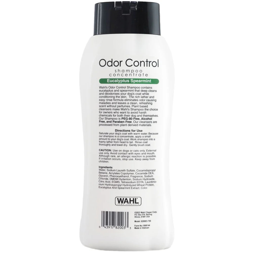 WAHL Odor Control Σαμπουάν για Σκύλους 750ml – Καθαρισμός & Εξουδετέρωση Οσμών με Ευκάλυπτο & Δυόσμο