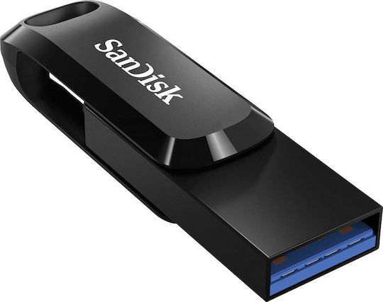 Sandisk Ultra Dual Drive Go 256GB USB 3.1 Stick με σύνδεση USB-A & USB-C Μαύρο