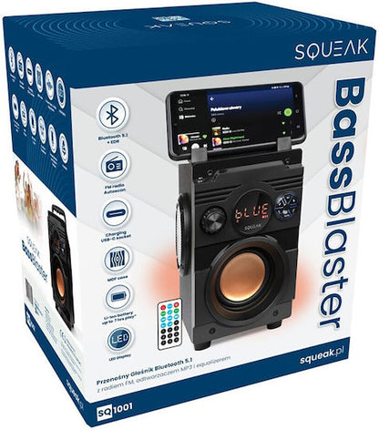Squeak SQ1001 Ηχείο Bluetooth 20W με Ραδιόφωνο Μαύρο