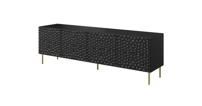 Cama MEBLE HOLE – Έπιπλο Τηλεόρασης 190x40,5x59,5 cm Μαύρο Ματ